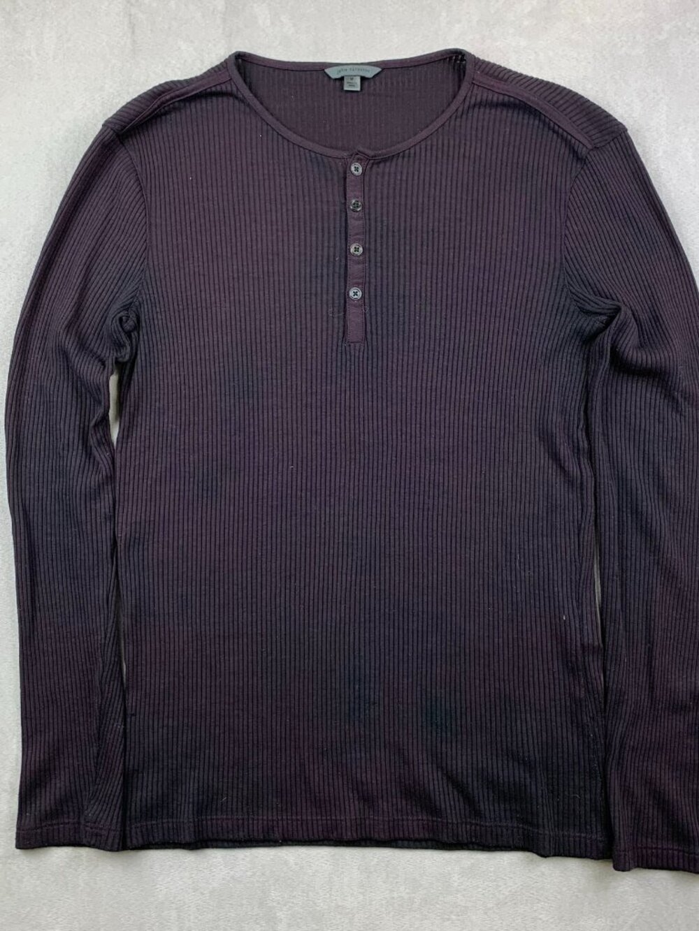 John Varvatos Mens Shirt Medium Purple Henley Long Sleeve Rock Luxury Grunge